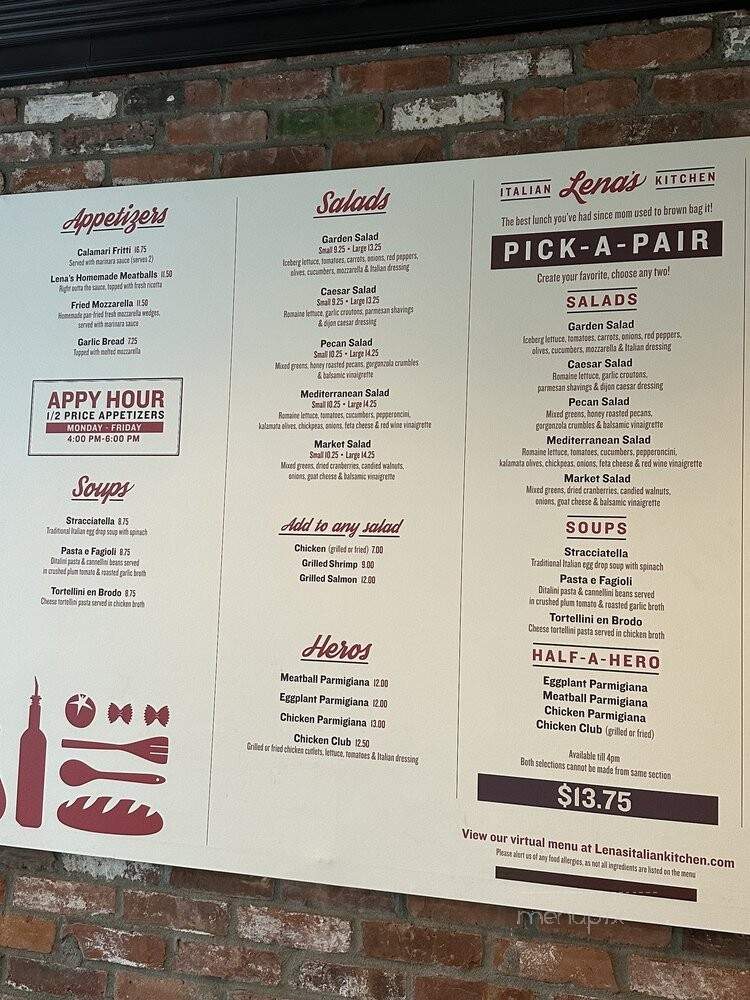 Lena's Italian Kitchen - New York, NY menu_pic
