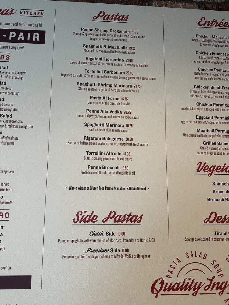 Lena's Italian Kitchen - New York, NY menu_pic