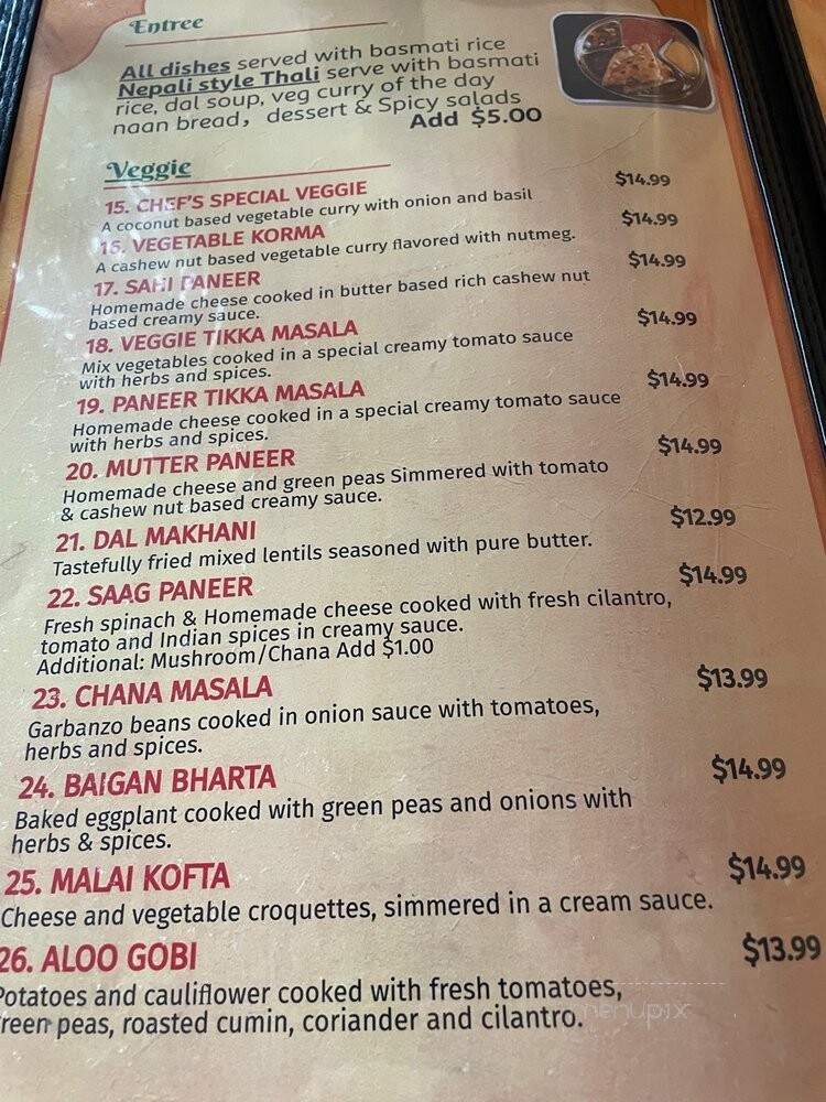 Taste of Himalaya - Jackson, CA menu_pic