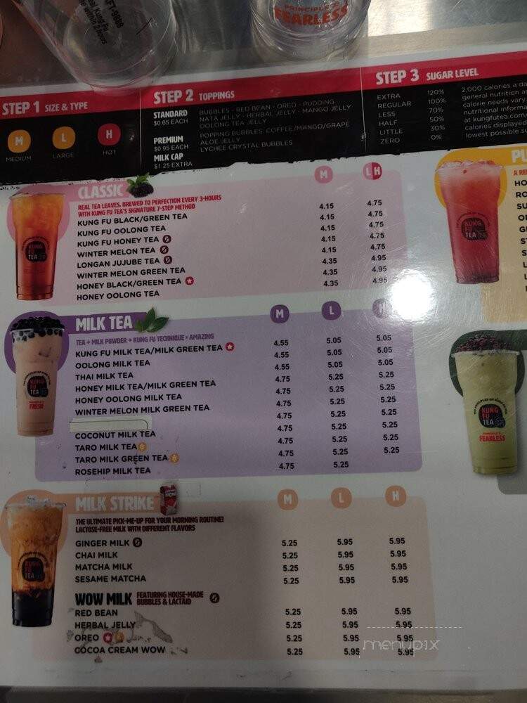 Kung Fu Tea - San Antonio, TX menu_pic
