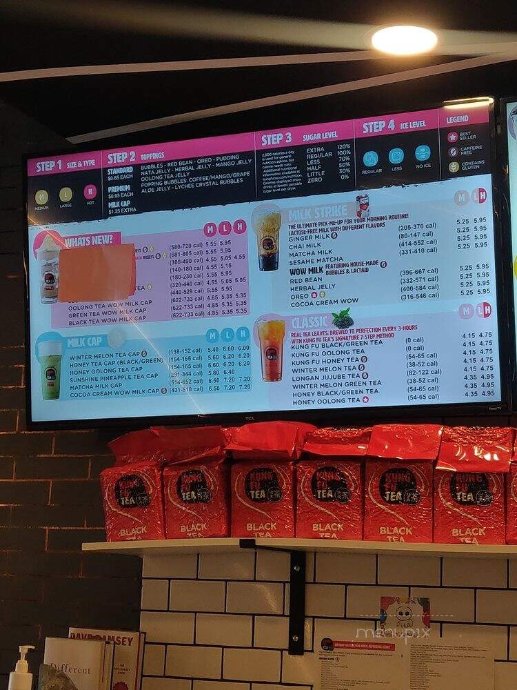 Kung Fu Tea - San Antonio, TX menu_pic
