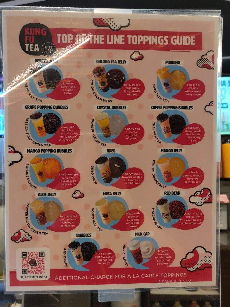 Kung Fu Tea - San Antonio, TX menu_pic