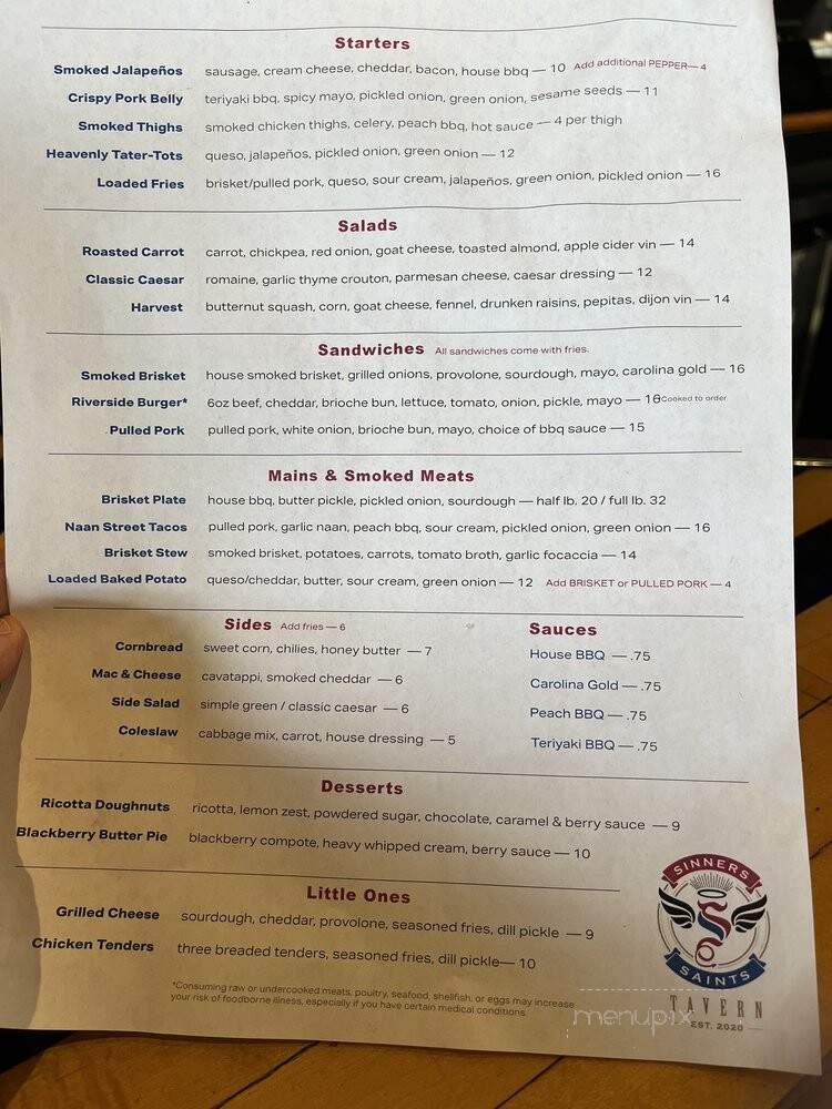 Sinners & Saints - Cincinnati, OH menu_pic