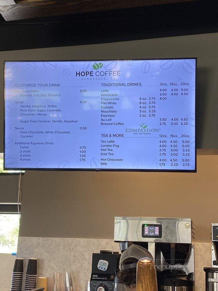 Hope Coffee - Sunnyvale, TX menu_pic