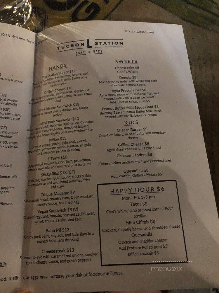 L Station Cafe & Bar - Tucson, AZ menu_pic