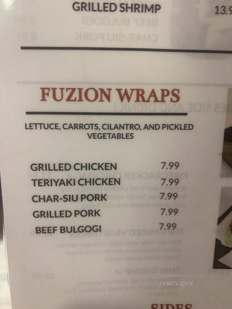 Fuzion Spice - Tampa, FL menu_pic