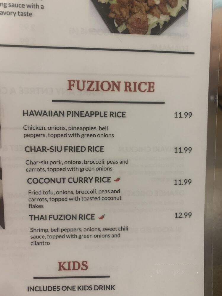 Fuzion Spice - Tampa, FL menu_pic