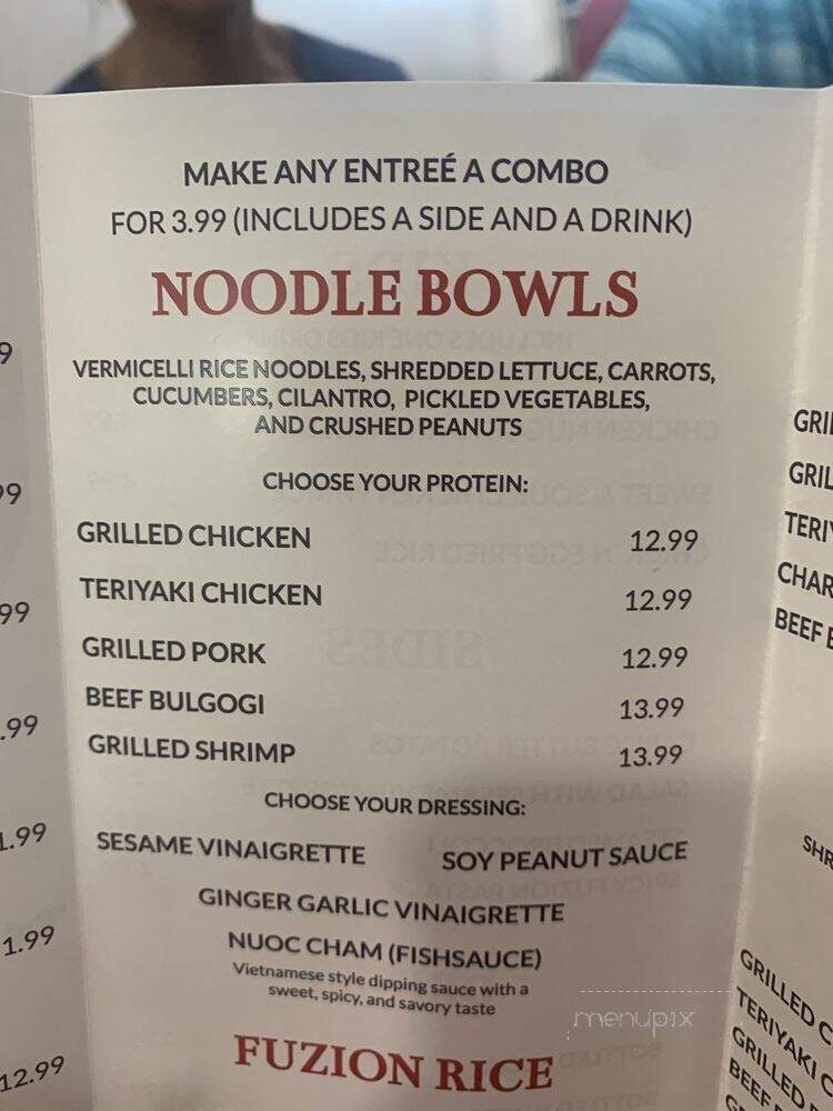 Fuzion Spice - Tampa, FL menu_pic