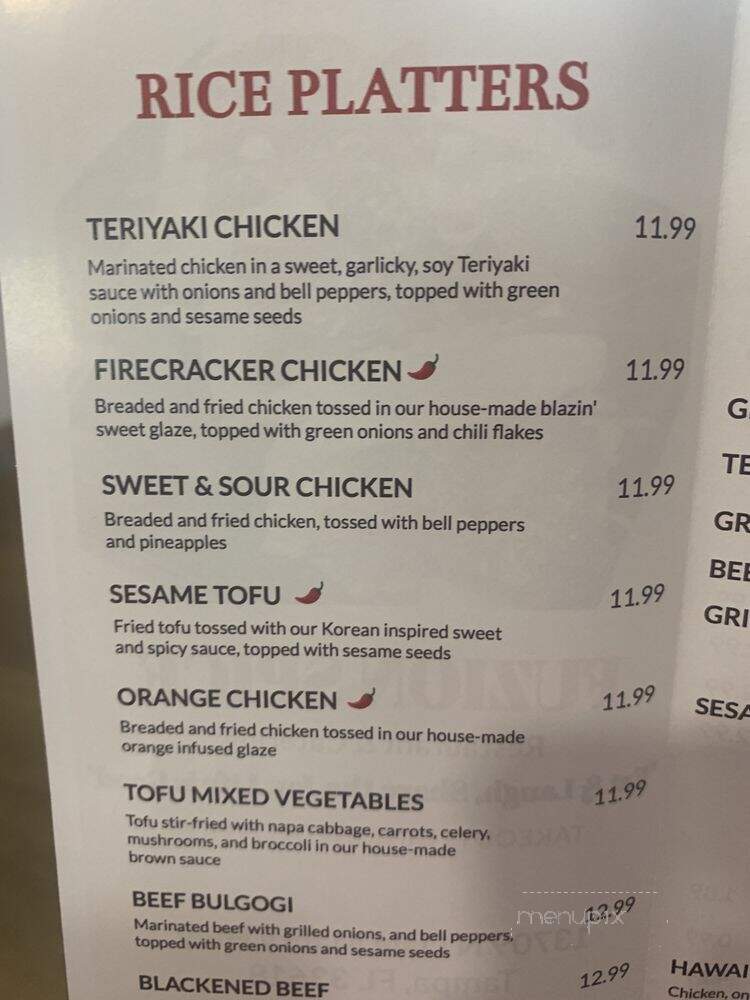 Fuzion Spice - Tampa, FL menu_pic