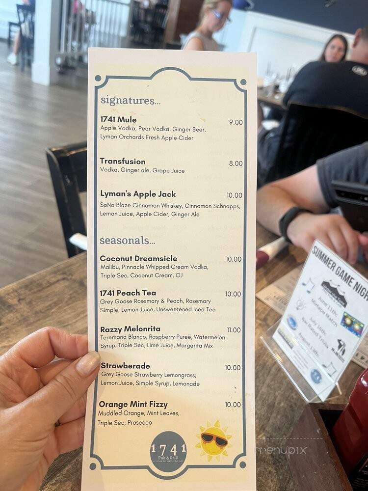 1741 Pub & Grill - Middlefield, CT menu_pic