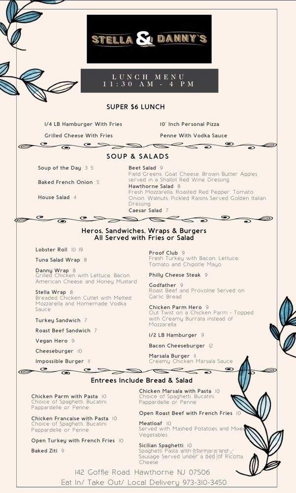 Stella & Danny's - Hawthorne, NJ menu_pic