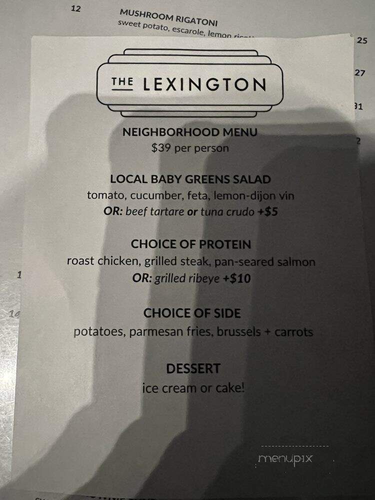 The Lexington - Cambridge, MA menu_pic