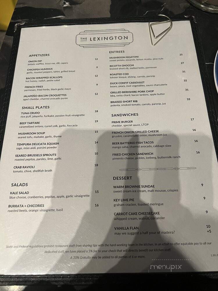 The Lexington - Cambridge, MA menu_pic