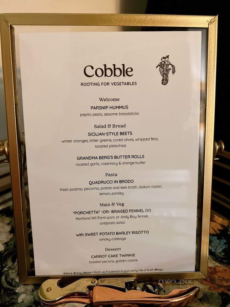 Cobble - Brookline, MA menu_pic