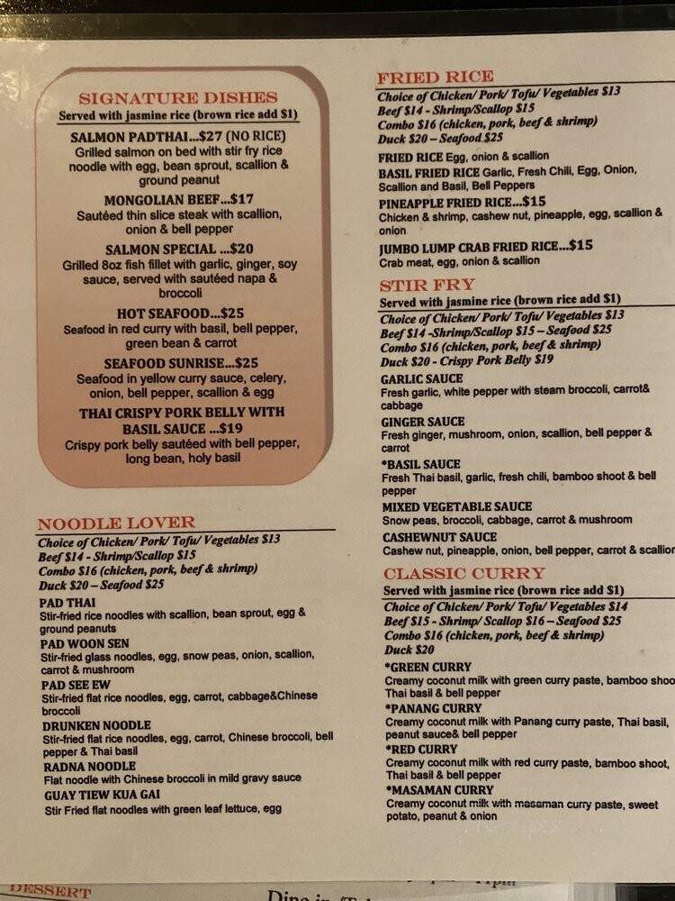 Boom Thai & Sushi - Hollywood, FL menu_pic