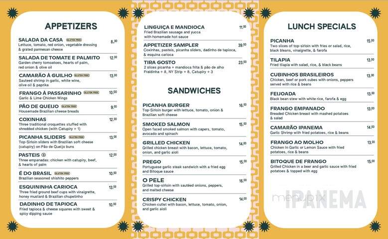 Ipanema Restaurant - Norwalk, CT menu_pic