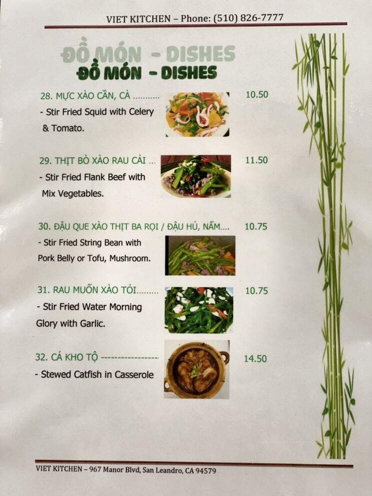 Viet Kitchen - San Leandro, CA menu_pic