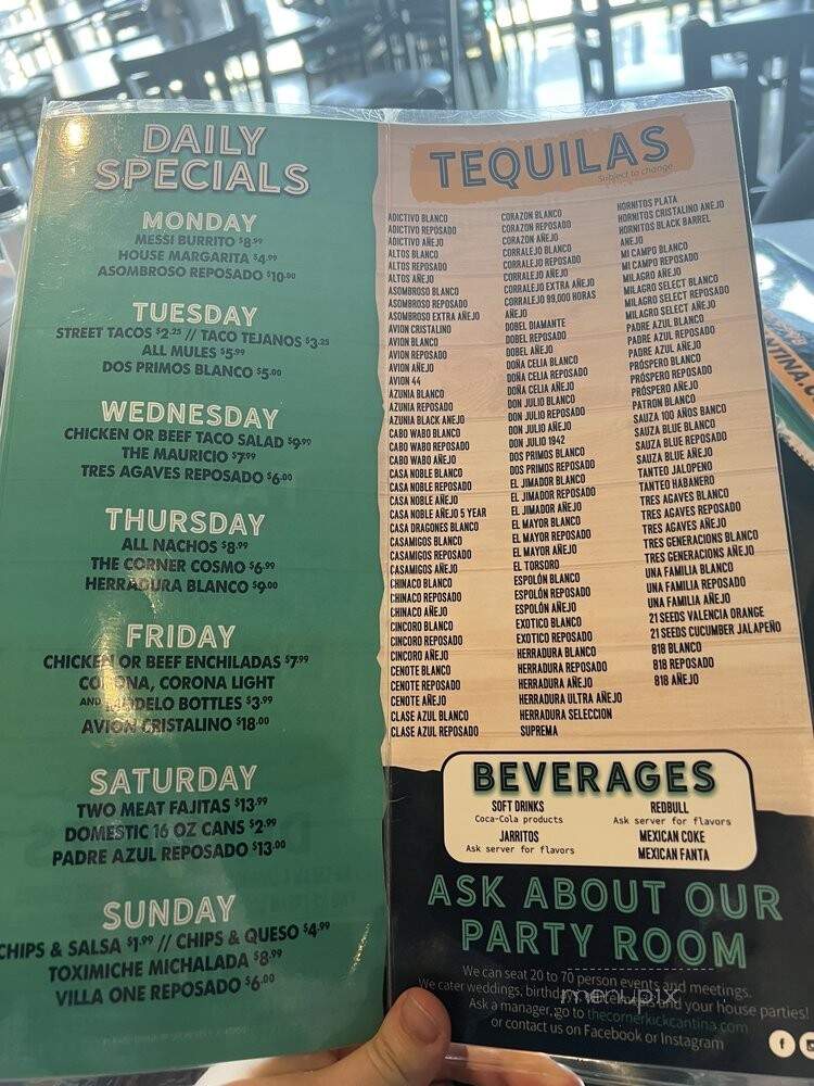 The Corner Kick Street Tacos & Tequila Cantina - Omaha, NE menu_pic