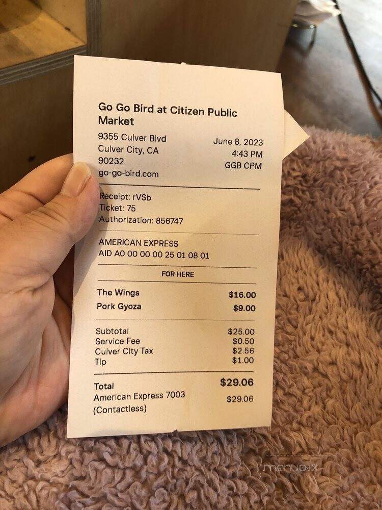 Go Go Bird - Los Angeles, CA menu_pic