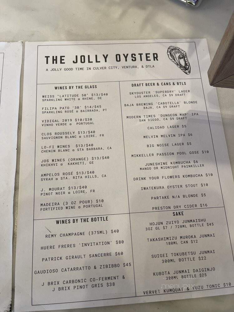 The Jolly Oyster Bar - Culver City, CA menu_pic