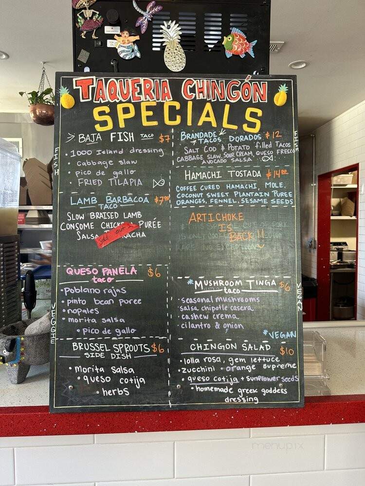 Taqueria Chingon - Chicago, IL menu_pic