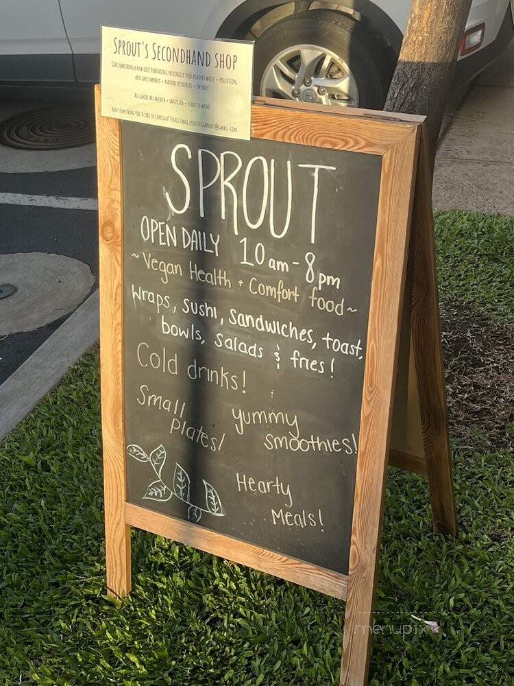 Sprout Vegan Cafe - Kihei, HI menu_pic