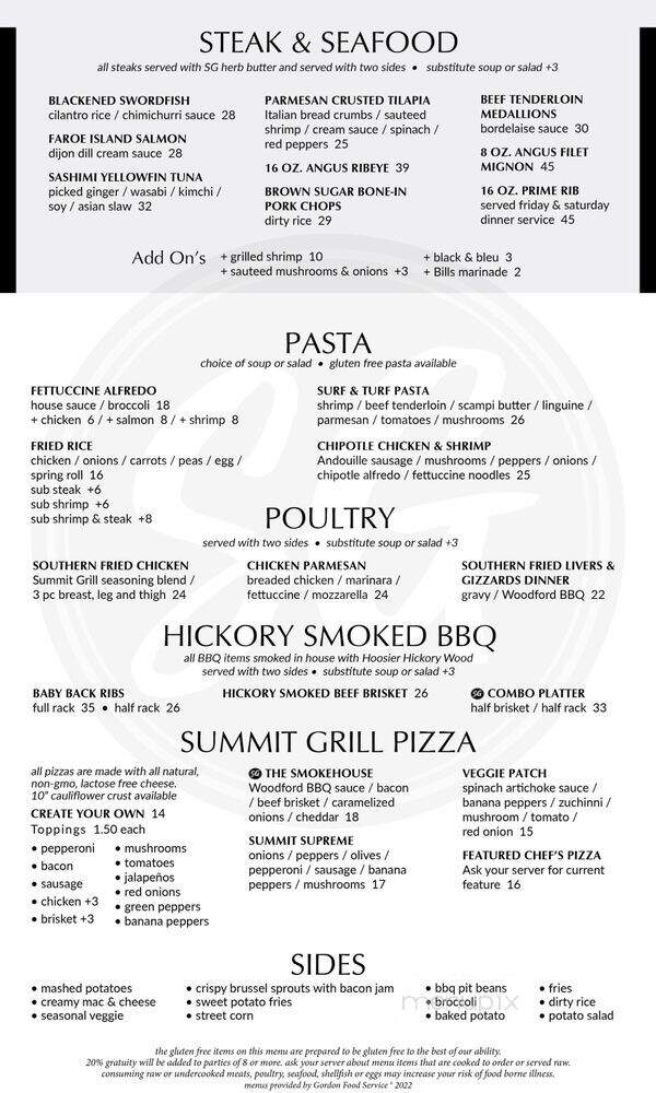 Summit Grill Kitchen & Cocktails - Fort Wayne, IN menu_pic