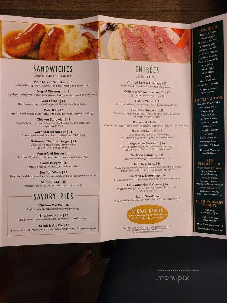 McGrath's Irish Ale House - Bradenton, FL menu_pic