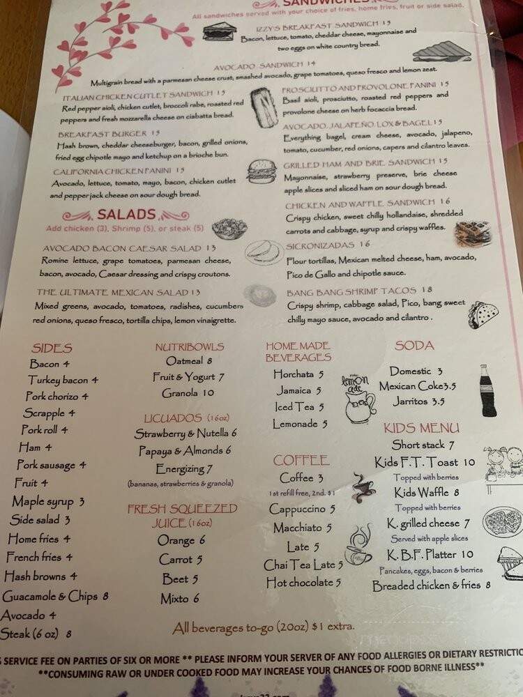 Izzy's 33 - Philadelphia, PA menu_pic