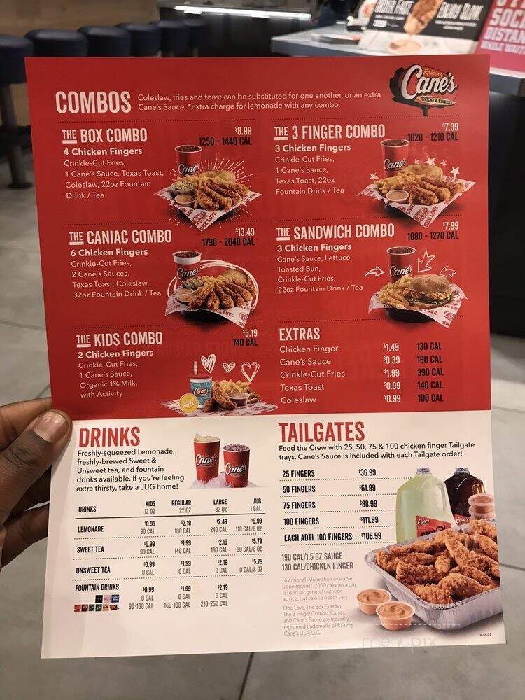Raising Cane's Chicken Fingers - Bakersfield, CA menu_pic