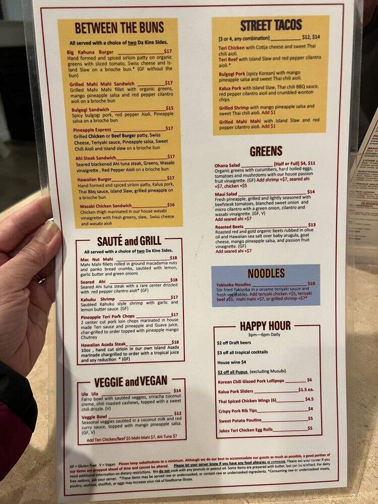 Ohana Grille - Castle Rock, CO menu_pic