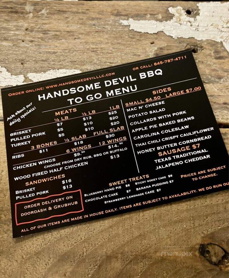 Handsome Devil - Newburgh, NY menu_pic