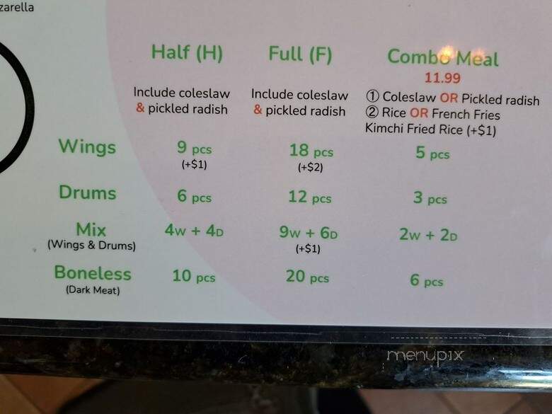Vons Chicken - Roseville, CA menu_pic