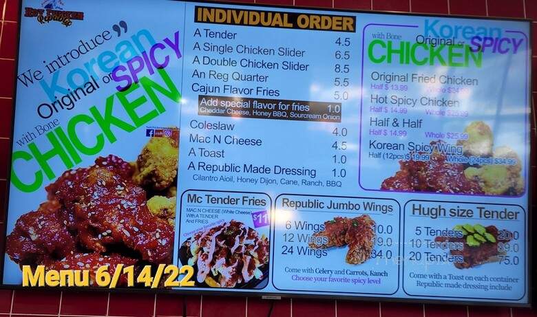 Hot Chicken Republic - Pomona, CA menu_pic