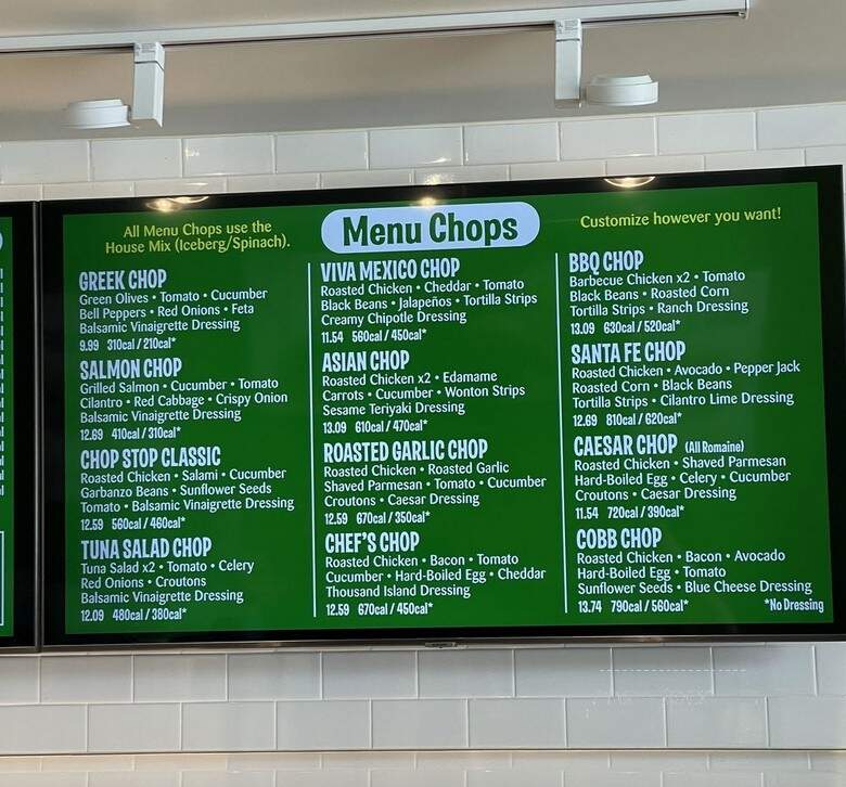 Chop Stop - Temecula, CA menu_pic