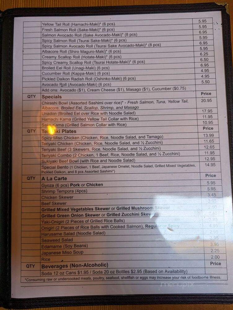 Musashi's - Portland, OR menu_pic