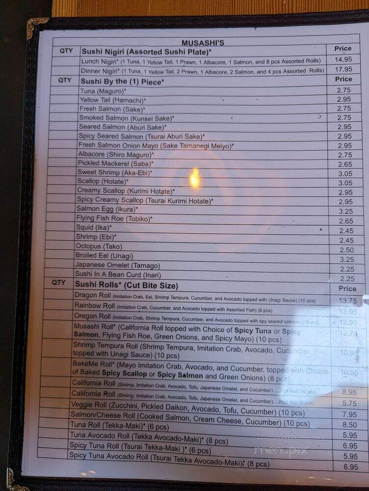 Musashi's - Portland, OR menu_pic