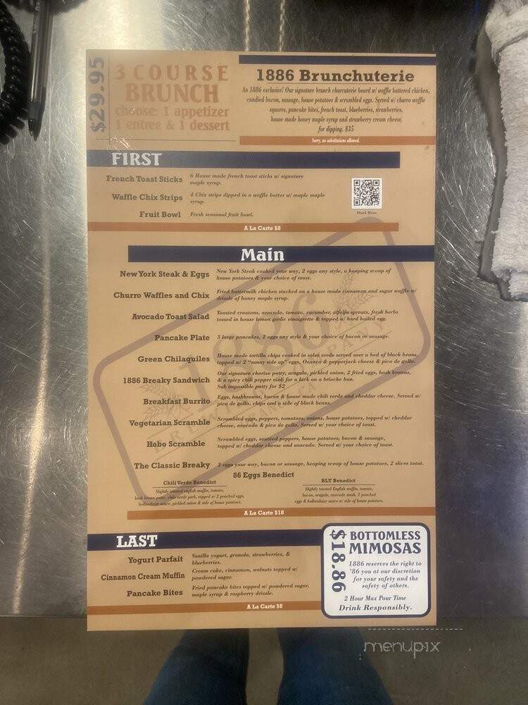 1886 Brewing - Orange, CA menu_pic