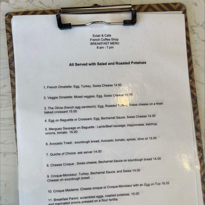 Eclair & Cafe - Torrance, CA menu_pic