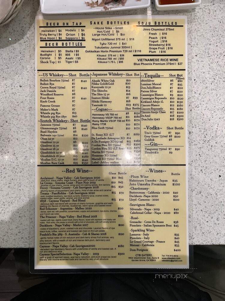 CTB Eatery - Garden Grove, CA menu_pic