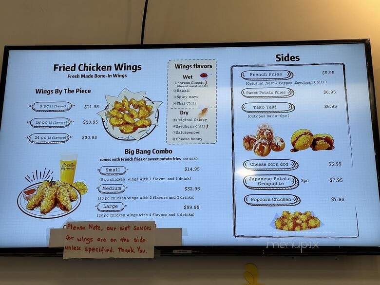 Big Bang Boba & Chicken - Fairfield, CA menu_pic