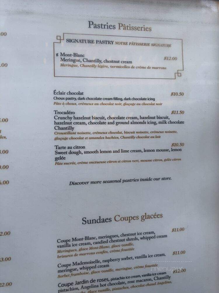 Angelina Paris - New York, NY menu_pic