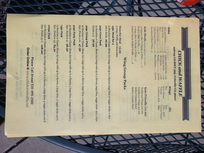 Chick and Waffle - Coleville, CA menu_pic