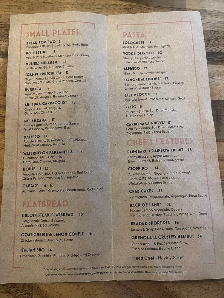 Chrysalis - Franklin, TN menu_pic