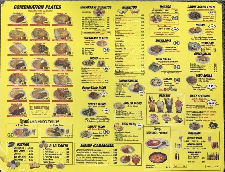 El Forastero - Placerville, CA menu_pic