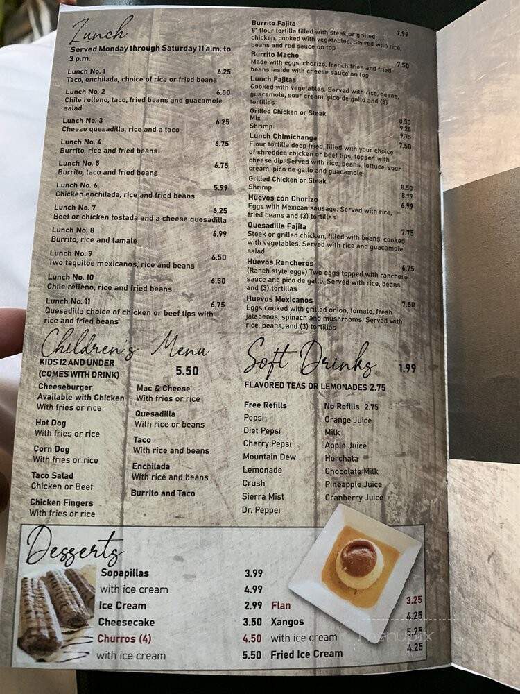 El Patio - Kirksville, MO menu_pic