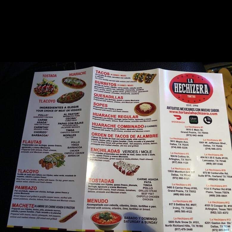 La Hechizera Tortas - Lancaster, TX menu_pic