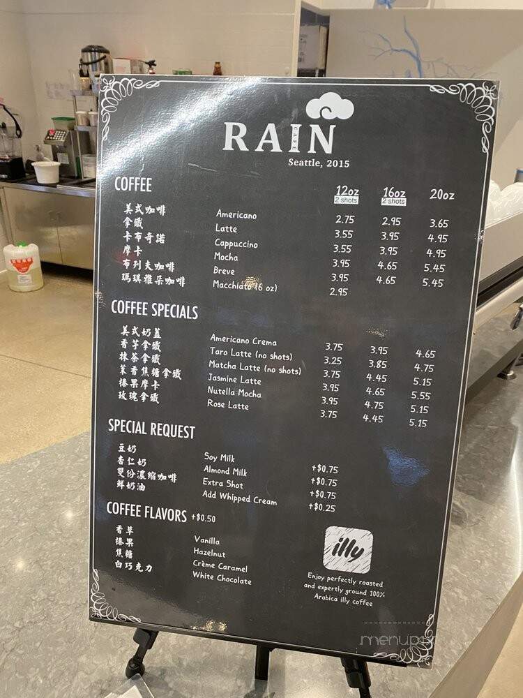 Rain Cafe - Seattle, WA menu_pic