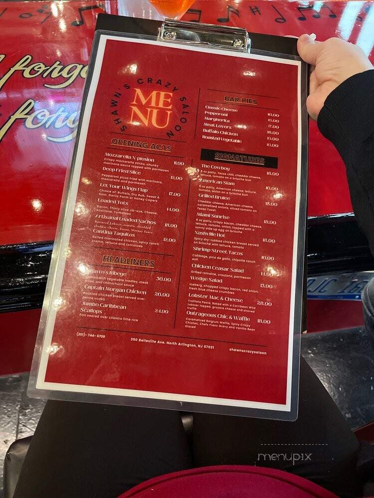 Shawns Crazy Saloon - North Arlington, NJ menu_pic