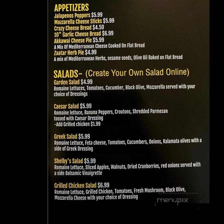 Shelby's Pizza - McKinney, TX menu_pic